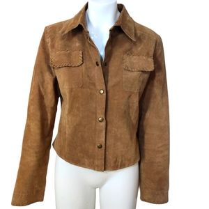Vintage brown suede button up jacket